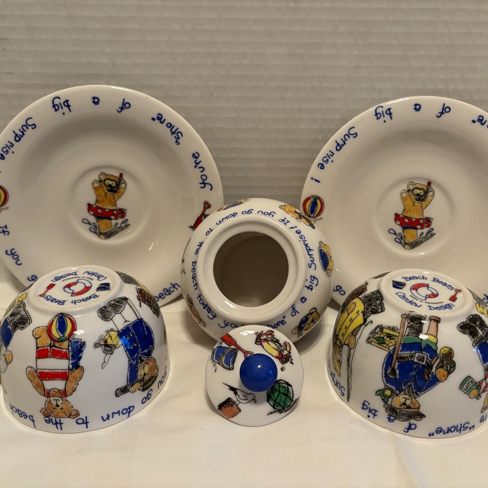 Teddy bear Beach Theme Teacup Set